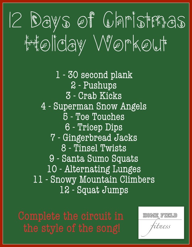 12 Days of Christmas Workout from Home Field Fitness