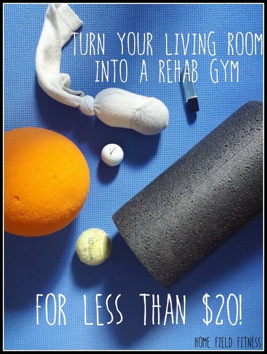 Turn your living room into a rehab gym for less than $20! via Home Field Fitness