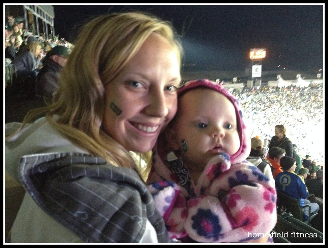 Football Games with New Babies! via Home Field Fitness