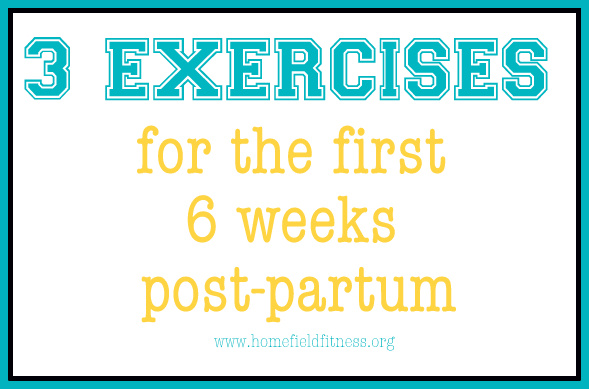 3 Exercises for the first 6 weeks post-partum. via Home Field FItness