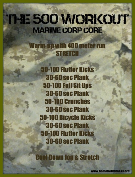 Marine Corps Core Workout via Home Field Fitness