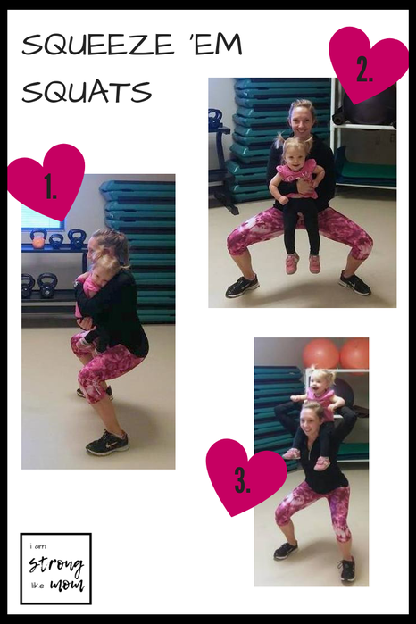 3 Workout Moves to do with Your Baby - Valentines Mommy and Me Workout - Squeeze 'Em Squats - Squats with Kids